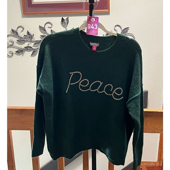 EUC Vince Camuto Forest Green Peace Oversized Sweater Size XS #043 - Picture 1 of 7